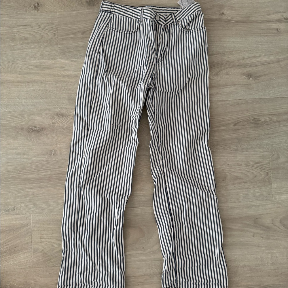 Zara Blue & White Striped Jeans
